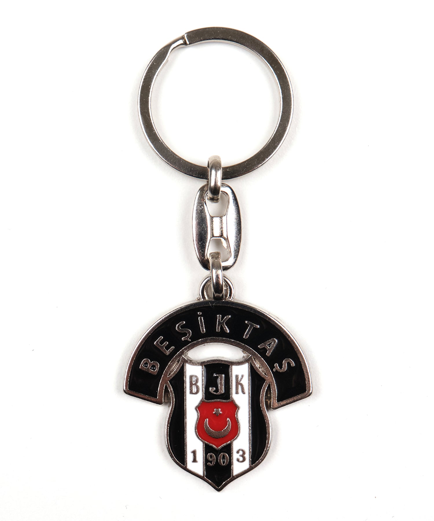 Beşiktaş metalen sleutelhanger met tekst en embleem 26Y