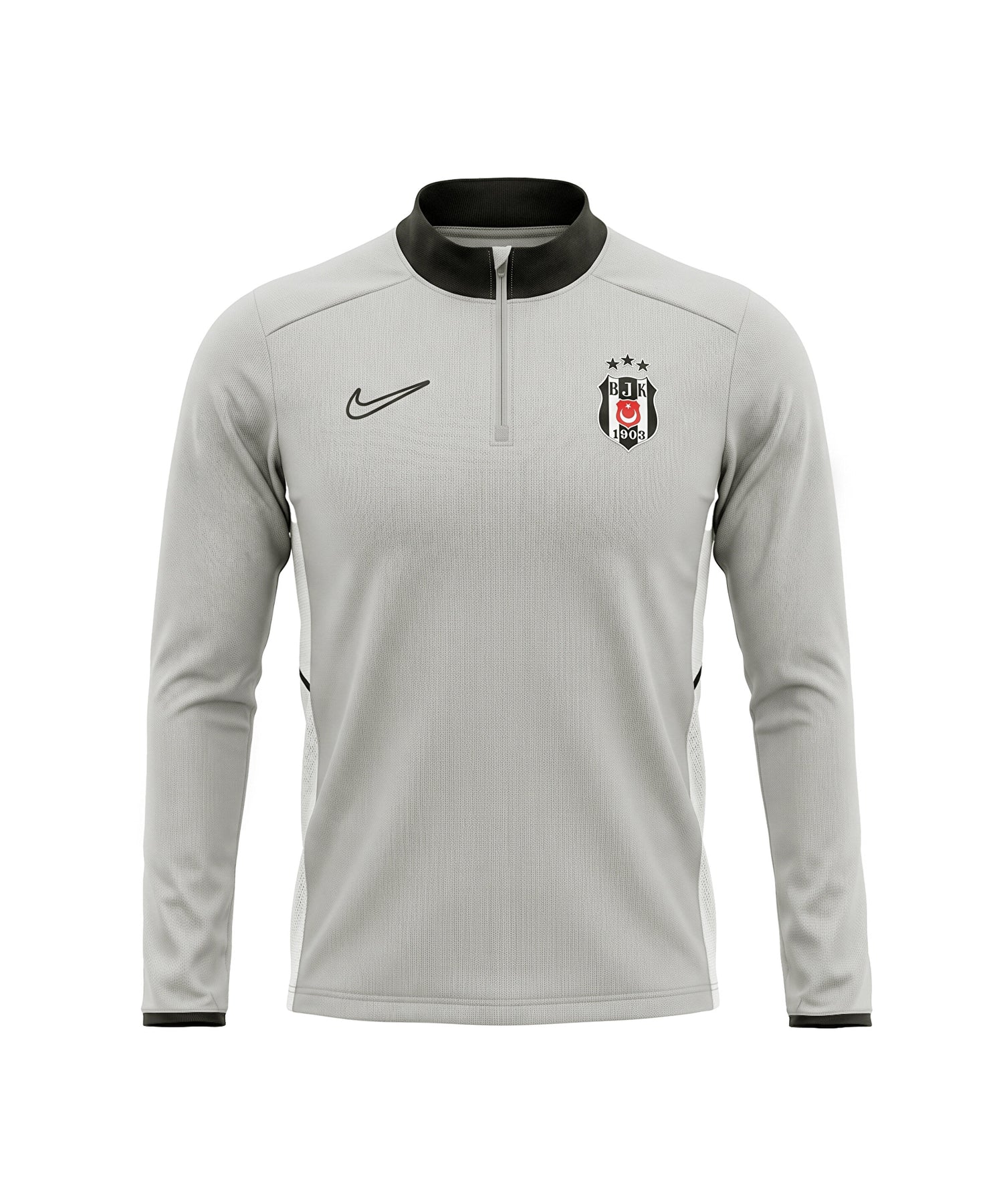 NIKE BEŞİKTAŞ GRAUES TRAININGS-SWEATSHIRT MIT HALBEM REISSVERSCHLUSS 26-27 FZ9767-012