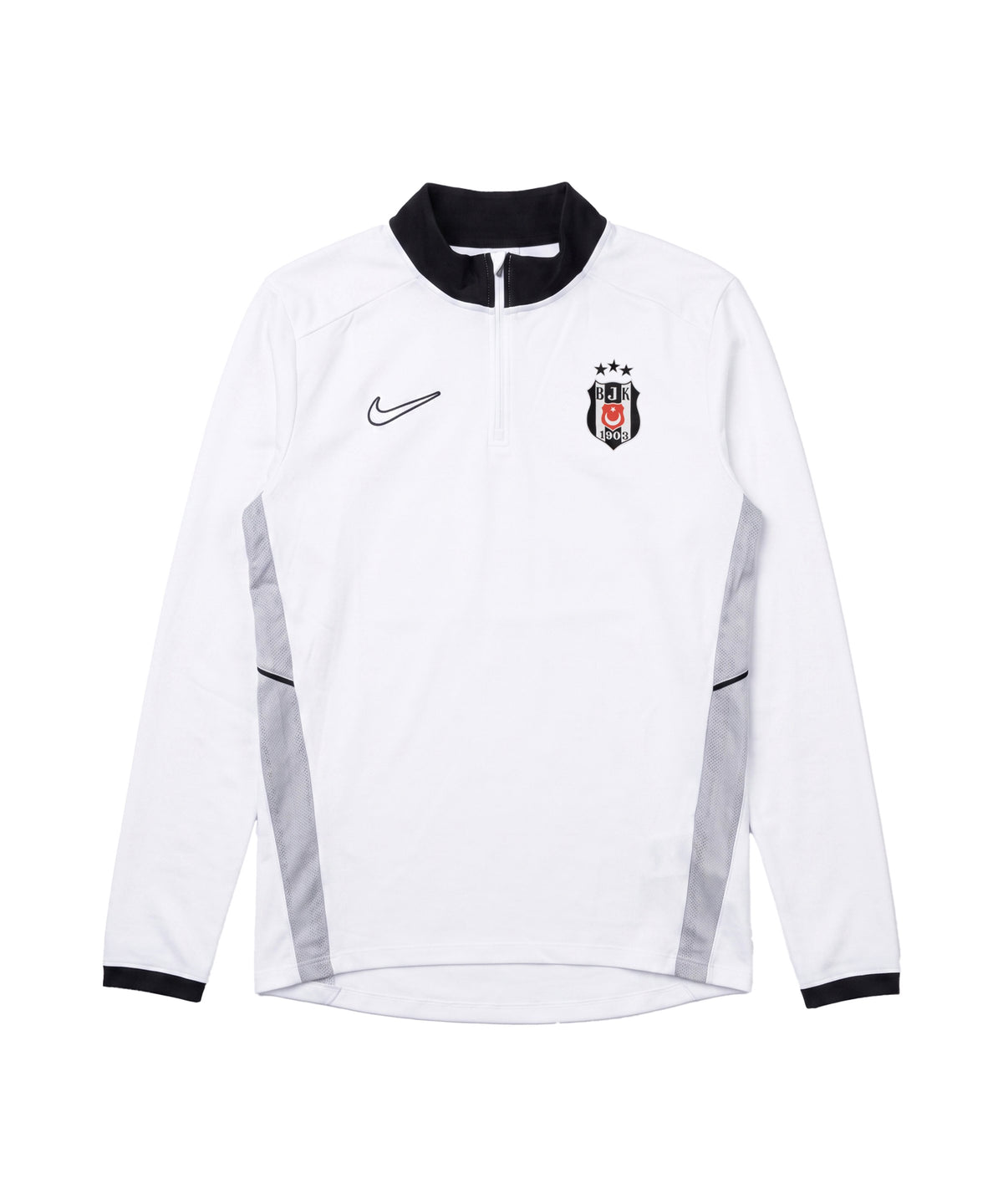 NIKE BEŞİKTAŞ WITTE TRAININGSSWEATER MET HALVE RITS 26-27 FZ9767-100